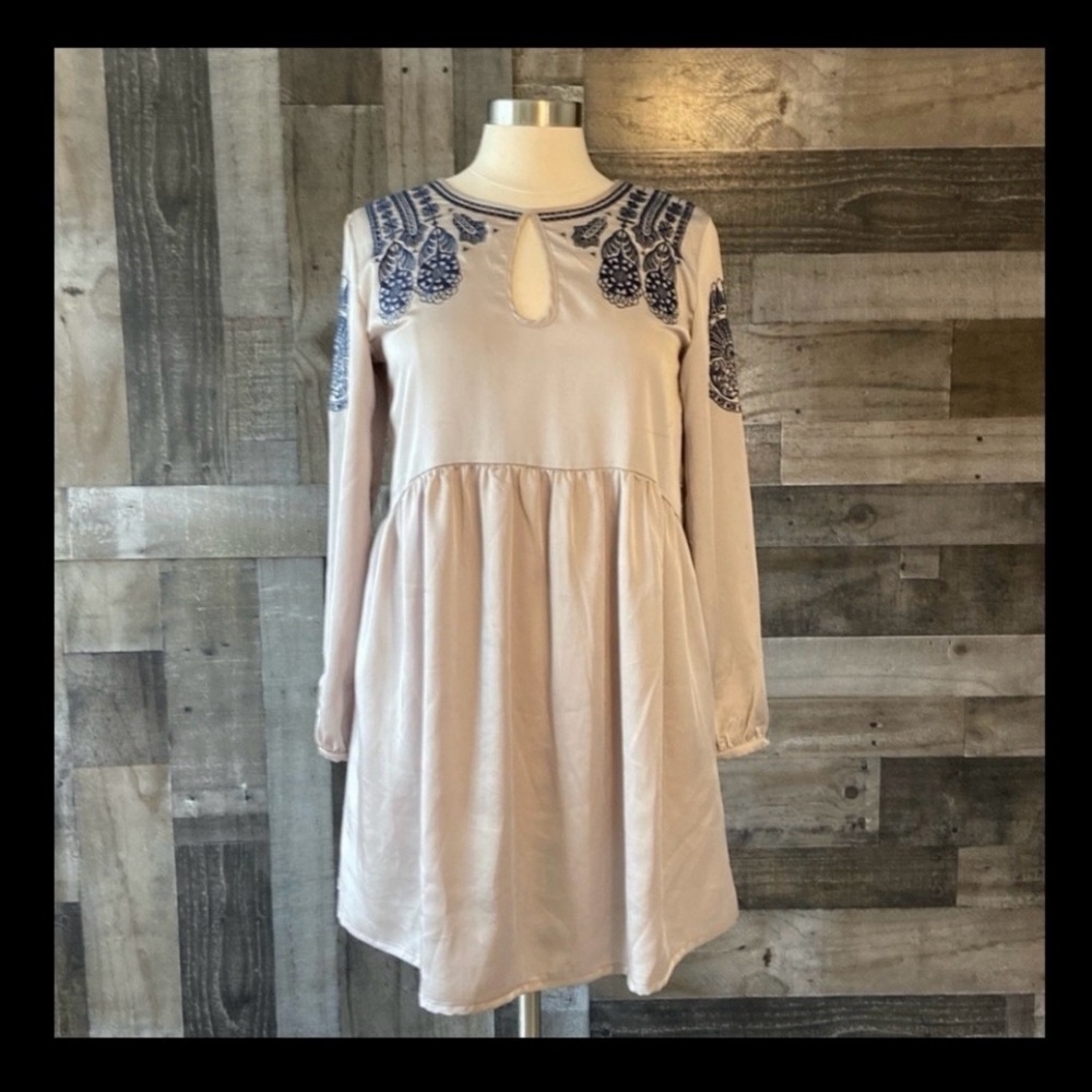 Little White Lies silver embroidered dress small romantic cottagecore fairycore